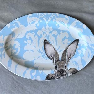 Williams Sonoma large Damask Bunny Platter - retired pattern